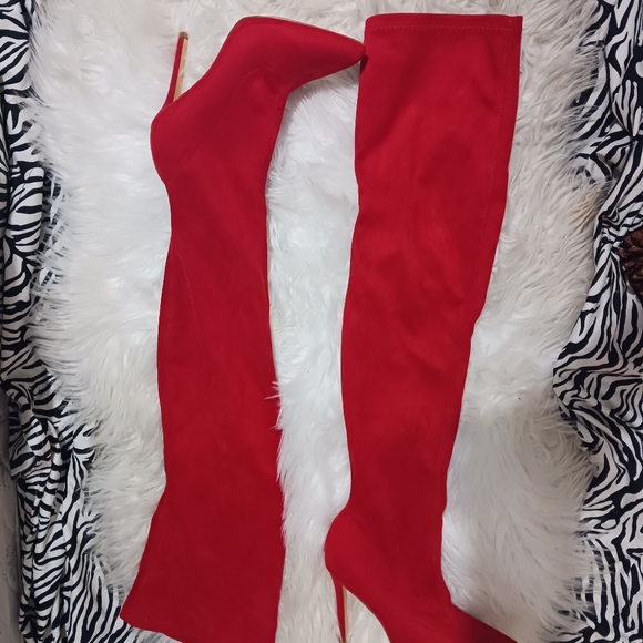 Liliana Gisele 7 Red thigh high boots - Picture 4 of 14